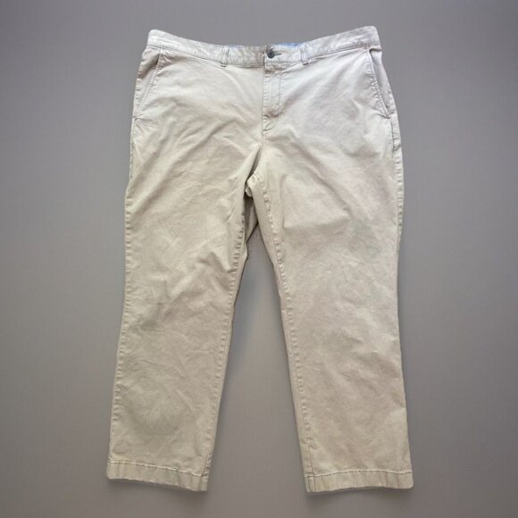 L.L. Bean Khaki Pants 42 x 28 Standard Fit Cotton Spandex - Picture 1 of 12
